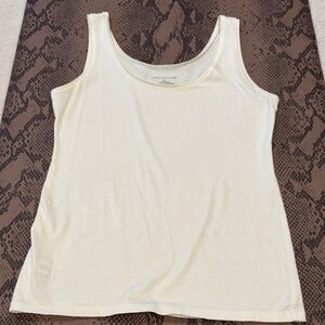 Ann Taylor Cream Scoop Neck Tank